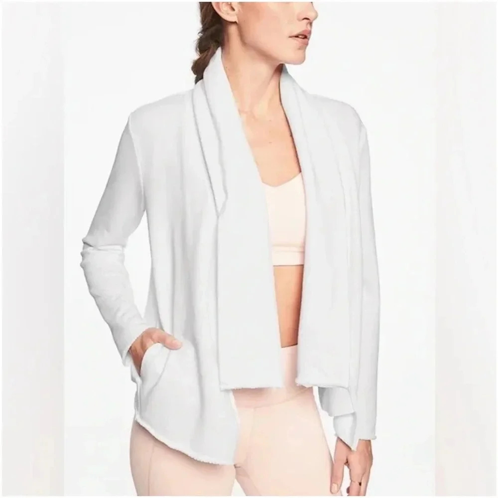 Athleta Bright White Tranquility French Terry Pique Wrap size XS
